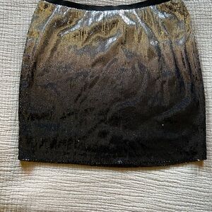 Vintage Rampage Black and Gold Sequin Mini Skirt